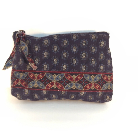 VINTAGE Navy Vera Bradley Tote & Cosmetic Bag - Picture 4 of 8